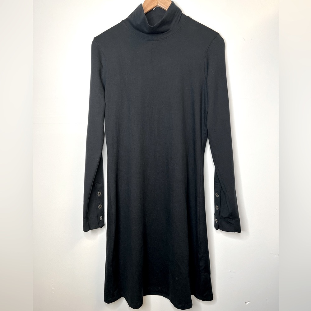 Title Nine Black Mock Neck Long Sleeve Dress, M
